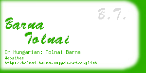 barna tolnai business card